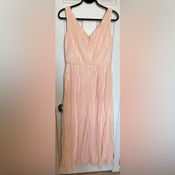 Bill Levkoff Sequin Mesh V-Neck Wedding Bridesmaid Prom Dress Size 12 - Picture 16 of 16